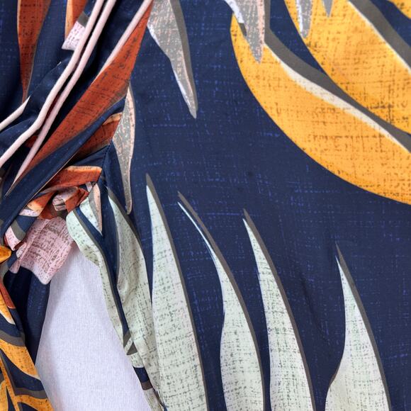 ANTHROPOLOGIE HUTCH Jess Jumpsuit Womens Small Leaf Print Short Sleeve V-neck - Picture 12 of 16